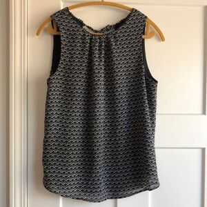 H&M Navy and White Sleeveless Top